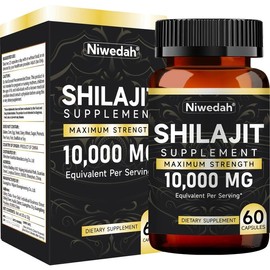 Niwedah Shilajit Capsules – High-Potency Mineral Complex for Energy, Vitality & Immune Support, 60 Capsules, 10,000mg Equivalent Per Serving*