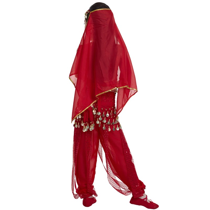 Astage Disfraz de princesa india para niños con adornos de