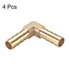 sourcing map Pack of 4 8 mm Barbed Brass 90°