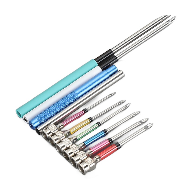 Punch Needle Set Wooden Handle Stainless Steel Ergonomic Easy Operation