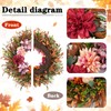 24 Inch Fall Wreath Pink Hydrangea Red Dahlia Wheat for