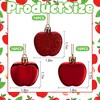 48 Pcs Back to School Apple Ornaments, Small Red Apples