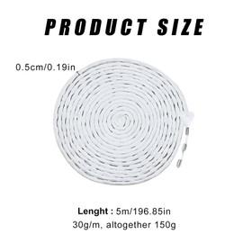 DALAETUS 5m Curtain Heavy Lead Weight Tape, Elegant Curtain Lead Wire for Mosquito Net Gauze, suitable Outdoor and Weighting Curtains (White)