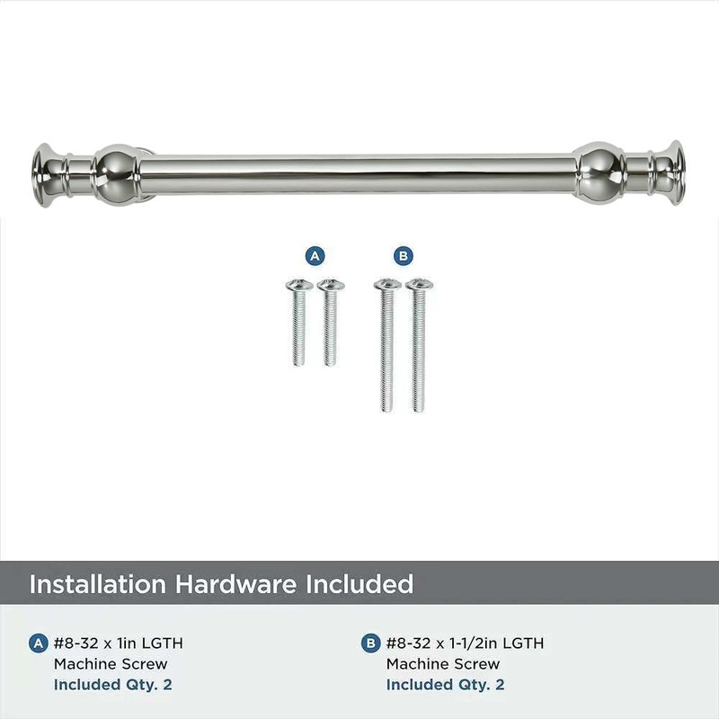 khtumeware 10 Pack 8inch(203mm) Hole Center Polished Nickel Cabinet Pulls