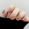 Short Almond Press on Nails with Solid Gel, Classical Style