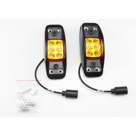 PB Set of 4 LED Side Marker Lights 12V, 24V Black Aluminum Housing Compatible For Military Vehicle, HMMWV