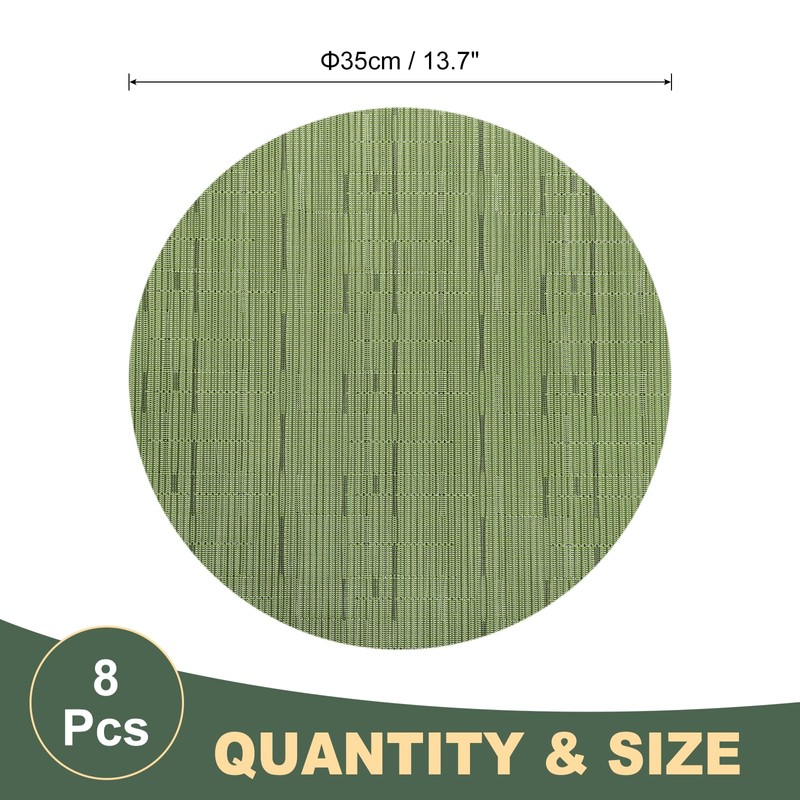 sourcing map 8 Pcs Placemats, 13.7 Inch PVC Placemats Round
