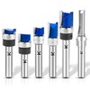 NICAVKIT 6Pcs Pattern Flush Trim Router Bits 1/4 Inch Shank,