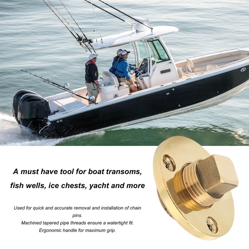 Marine Drain Plug Kit 25mm/1in Mounting Hole Bronze Mirror Polished