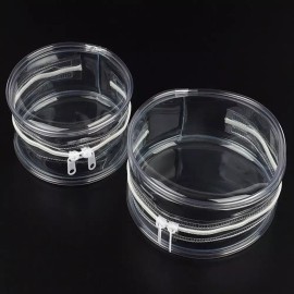 Ru Hai 루하이 PVC 지퍼형 원형 투명파우치 미니립스틱파우치 [소] Luhaï PVC Zipper Circular Transparent Pouch Mini Lipstick Pouch [Small]