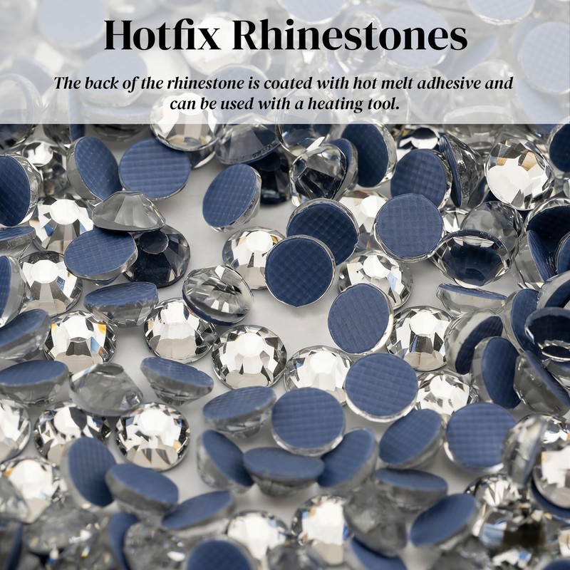 HARY Hotfix Rhinestones Set,Crystal, Mixed 7 Sizes SS5 - SS20,