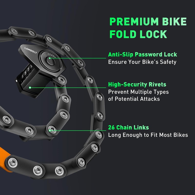 Lambolt Electric Scooter Lock - Heavy Duty Anti-Theft Folding Combination