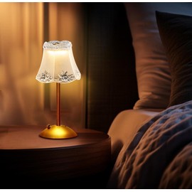 Leroxo Portable Metal Vintage Desk Lamp, 3-Color Touch Control Rechargeable, 3-Level Brightness Room Decor (Gold)