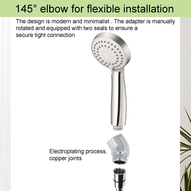 Hand Shower Adapter, 2 Pieces Angle Piece for Shower Head
