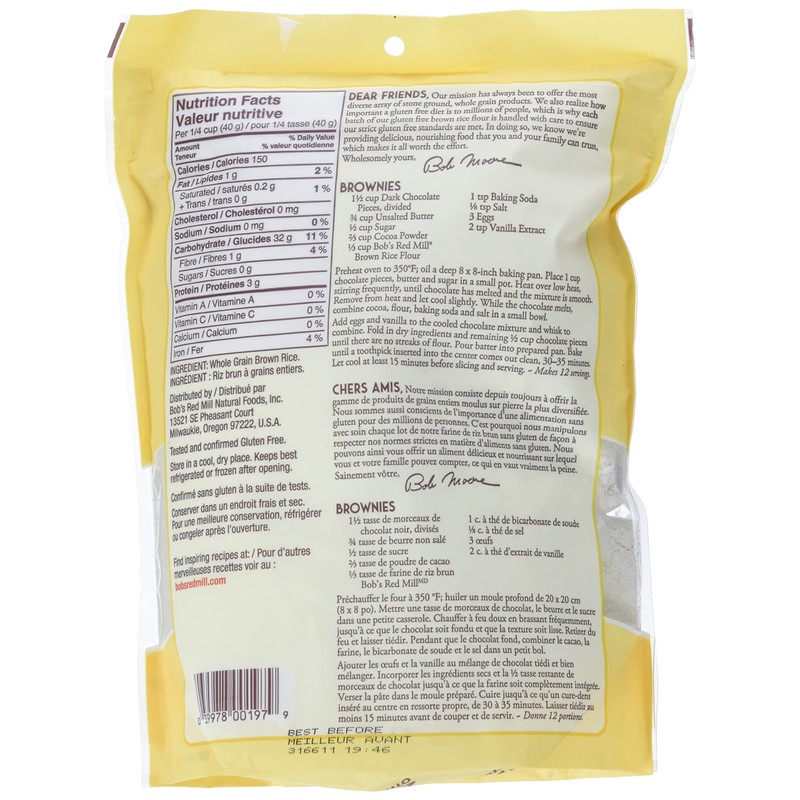 Bob's Red Mill Whole Grain Brown Rice Flour, 680 Grams