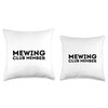 Mewing Club Member Funny Mew Meme Mog Throw Pillow