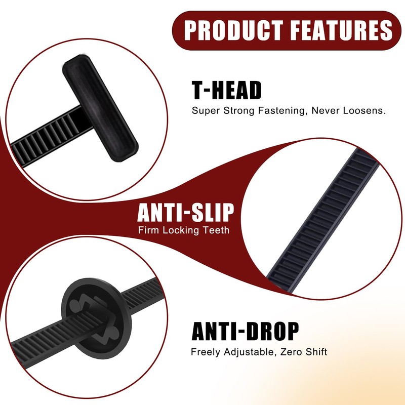 200 Pack Nylon Universal Cable Tie Buckle Zip Tie, Heavy