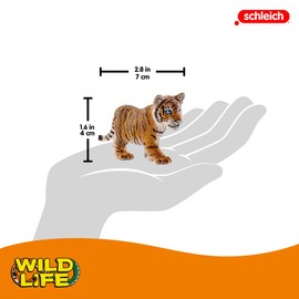 Schleich Réplica de Figura de Tigre Bebé, Color Naranja con Rayas Negras