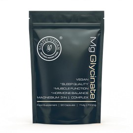 Vegan Magnesium Glycinate 1700mg | High Absorption Magnesium Bisglycinate | 382mg Elemental Magnesium for Sleep, Stress & Muscle Support | 90 Capsules | UK Made