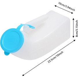 Atoke Urinals for Men and Women Glow in The Dark Lid,Unisex Urinal Bottle Spill Proof Portable Pee Bottles Female Urinal Screw Cap Lid and Funnel for Car, Travel, Elderly & Incontinence