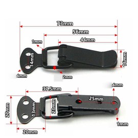 2PCS Iron Tension Clasp, 73mm Spring Loaded Toggle Latch for Box Drawer Cabinet