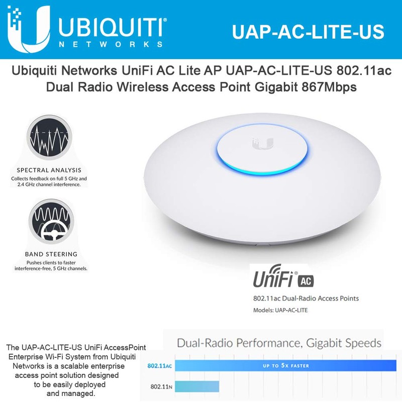 Ubiquiti Networks UAP-AC-Lite Punto de Acceso Doble Banda UniFi 802.11AC