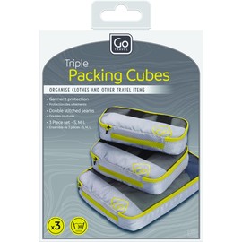 Go Travel Clothes/Garment Suitcase Packing Cubes - Yellow -Large Capacity, Lightweight and Breathable - 3 Piece Set (Ref 286.101)