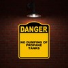NO DUMPING OF PROPANE TANKS Danger Yellow Black Aluminum Composite