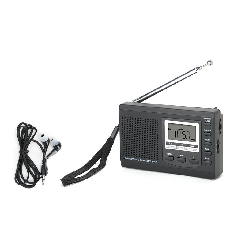 Portable Mini Radios FM/MW/SW Receiver with Digital Alarm Clock FM