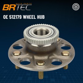BRTEC 512179 2 Pack Rear Wheel Hub and Bearing Assembly for Hond Accord 1998-2002 for Honda Civic 2004-2005, for Acura RSX 02-06 for Acura TL 99-03 Pair 5 Lugs W/ABS