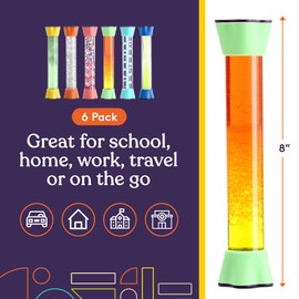 Special Supplies Liquid Motion Bubbler Toy Cool Tubes 6-Pack Colorful Hourglass Timer with Droplet Movement, Bedroom, Sensory Play, Cool Home or School