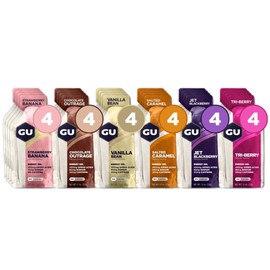 GU Energy Gel Variety Pack 24 Count Vegan Gluten Free 100 Calories Assorted F...