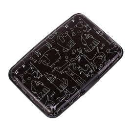 ELFISH Mini RFID Aluminum Wallet Credit Cards Holder Business Card Case Metal ID Case for Men Women (Animal)