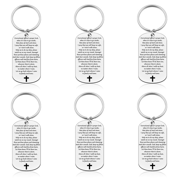 6 Pcs Correctional Officer Gift Police Officer Retirement Keychain Policemen