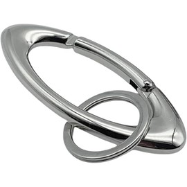 MEISO Carabiner Clip, 2 Pcs Oval Fashion Carabiner Clip, Heavy Duty Lightweight Locking Carabiner Clips with keyrings, Alloy Keychain Accessories Portable for Climbing, Outdoor Activities (Silver)