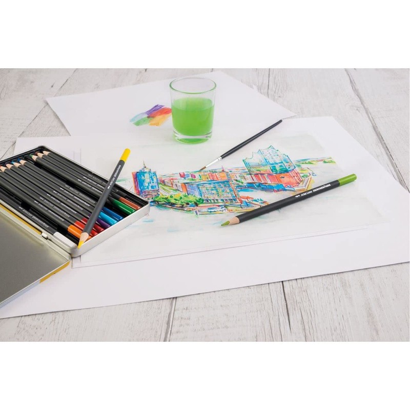 Eberhard Faber 516013 - Aquarellstifte Artist Color, 12 bunte Aquarellfarben