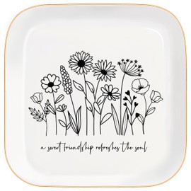 Christian Bible Verse Jewelry Dish Trinket Tray Gifts- Inspirational Ceramic Ring Jewelry Tray Gifts for Women-A Sweet Friendship Refreshes The Soul-Proverbs 27:9 (Modern)