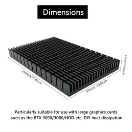 Awxlumv - Disipador de calor grande de aluminio, 5.9 x 3.6 x 0.59 pulgadas, 150 x 93 x 15 mm, aletas negras para disipadores de calor RTX 3090 3080 ti, placa trasera PCB LED (2 piezas)