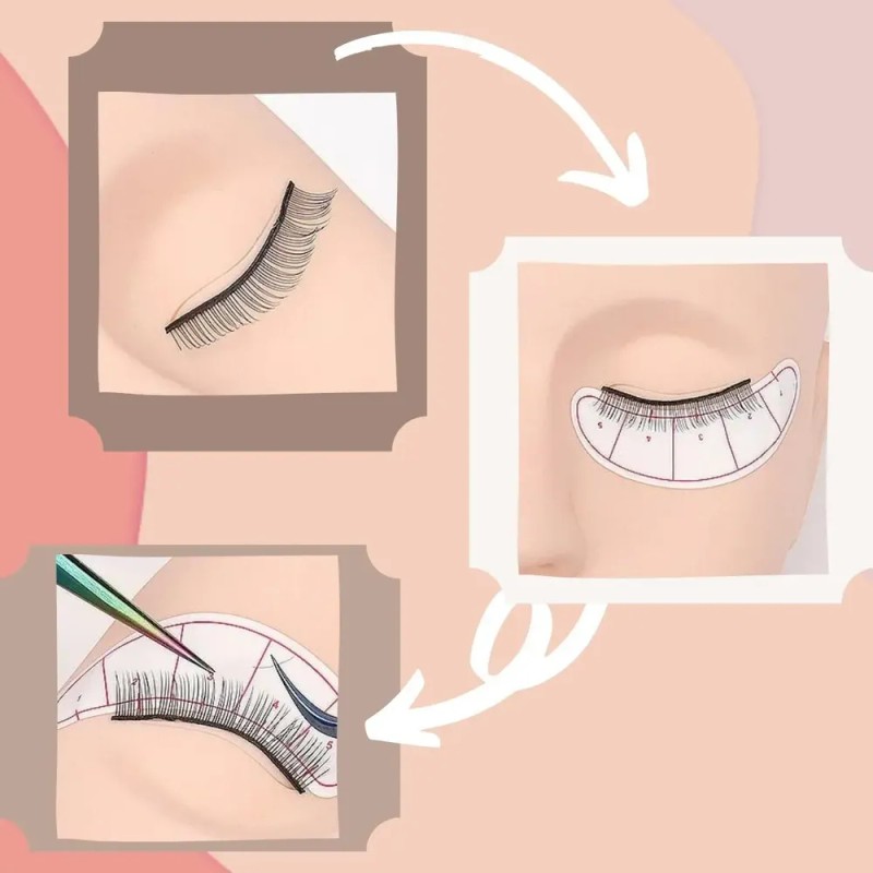 Kit Práctica Extension Pestañas Pinzas Maniquí Parche Lash F