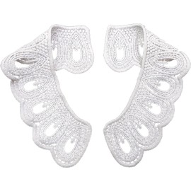 1 Pair White Neckline Decorative Soft Comfortable 3D Openwork Embroidered Lace DIY Milk Fiber Fake Collar Lace Sewing Lace for Home Fake Collar Lace
