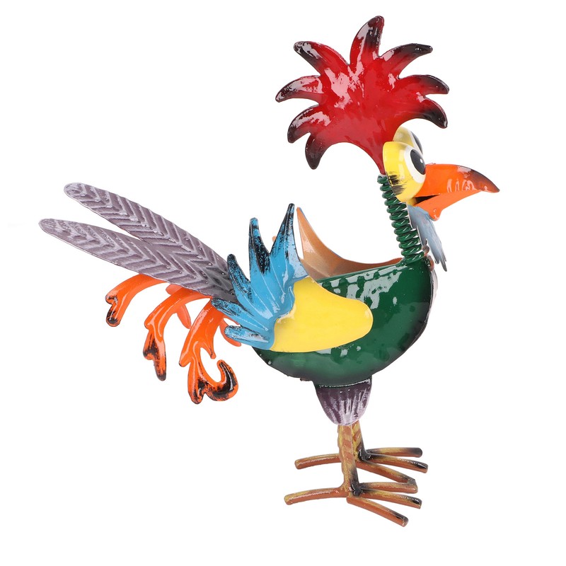 Rooster Statue Figures Ornament Metal Rooster Display Model Toy for