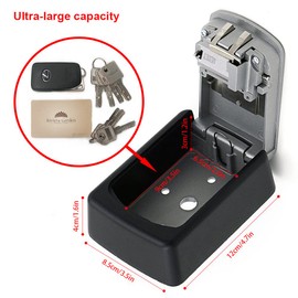 Key Lock Box, Super Heavy Wall Mounted Waterproof Key Storage Security Lock Box Reset-Table Code, Suitable for Home, Factory, Decoration Company, Construction Site Key Storage Gift - 2 X Key Rings