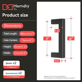 Homdiy 25Pack Black Cabinet Handles 3in(76mm) Hole Centers Kitchen Cabinet Handles Cupboard Pulls for Dresser Drawer Black Door Pulls for Wardrobe