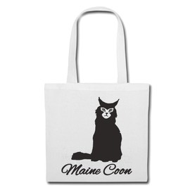 Reifen-Markt Maine Coon Cat Shoulder Bag - Breed Cat - House Cat - Cat Breed - Cat Breed - Cat Baby Shopping Bag School Bag Gym Bag in White, White