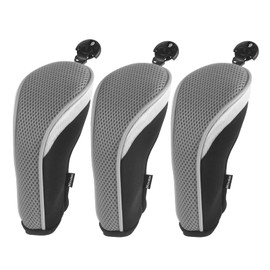 Andux 3 Pack Golf Hybrid Club Head Covers Dial No. Tag (All The Same Size) Black/Grey