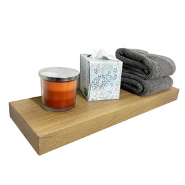 Joel's Antiques - 24 Inch Wooden Floating Shelves for Wall - Made of Natural Wood - Short Heavy Duty Rustic Wall Shelves for Bedroom - Perfect for Living Room, Kitchen - Beige 24x8x2 Inches