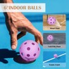 Amoswiz Indoor Pickleball Balls, 6 Pack of 26 Holes Pickleballs,