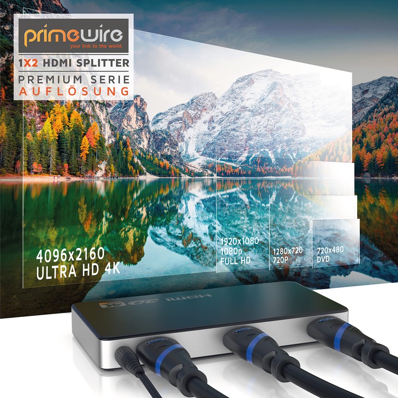 CSL - HDMI Splitter 4K UHD Satellite Splitter 2160p 4K