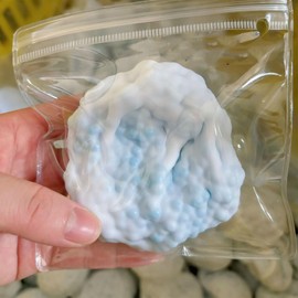 2 PCS Squishy Stress Balls, Blue & Pink Sugar Ball Fidget, Handmade Vacuum Stress Ball for Kids & Adults, Portable Squishy Balls for Stress Relief & Sensory Play, Perfect for Parties (Pink, Blue)