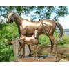 6103 STUNNING COLD CAST BRONZE MARE & FOAL 'PROTECTION' BY D GEENTY